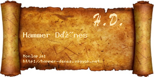 Hammer Dénes névjegykártya